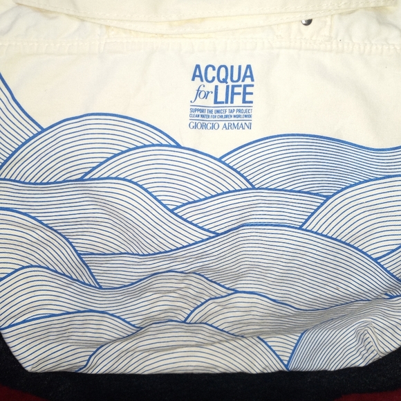 Giorgio Armani UNICEF collab bag large off white-cream colored linen toute bag - Picture 4 of 11